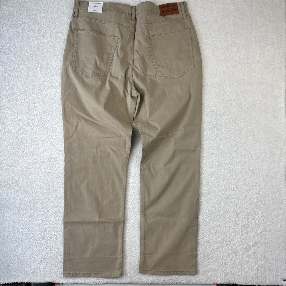 NEW LUCKY BRAND 223 Straight Leg 5-Pocket Pants Mens 40/32 Khaki Tan Stretch NWT